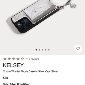 else Charm Wristlet Phone Case in Silver
